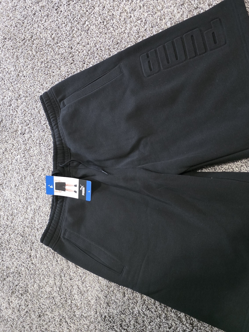 Puma Black Embossed Logo Sweatpants
